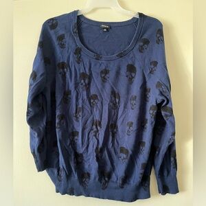 Navy Blue Skull Sweater